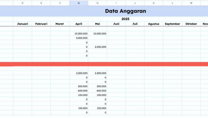 template laporan keuangan data anggaran